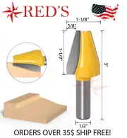 REDS Y60923-8 - 1-1/2 Length Bevel Vertical Raised Panel 1/2" Shank Router Bit