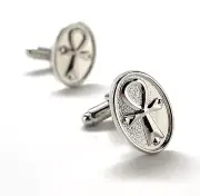 Cufflinks Egyptian Ankh Symbol SilverCuff Links Great Rulers of Egypt Pharaoh