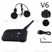 V6 1200M INTERCOM BLUETOOTH MOTORCYCLE HELMET INTERPHONE HEADSET FOR 6 RIDERS US
