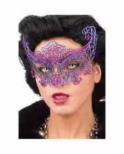 PINK PURPLE GLITTER MASQUERADE MASK CARNIVAL FANCY DRESS HALLOWEEN EYE MASK