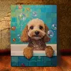 Cavoodle Cockapoo Bubble Bath Wall Art Canvas Unframed/Framed