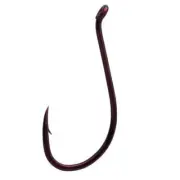 Gamakatsu Octopus Needle Pointed Barbed Hook w/Ringed Eye #1/0 Red 6/Pk 02311