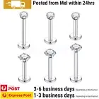 6PCS Labrets Monroe Piercing Jewellery Surgical Steel Cartilage Tragus Earring