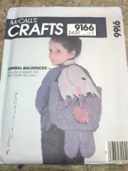 McCALL'S CRAFT #9166 - CUTE ANIMAL BACKPACKS - DUCK-BEAVER-FISH PATTERN FF