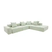 [James Lane] Riley Linen Oatmeal Modular Sofa - Arm, 2x Armless, Corner, Right Terminal