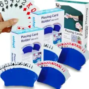 Set of 4 Playing Card Holders Inc Playing Cards and Dominoes Bridge Poker Game