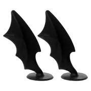 Motorcycle Helmet Accessories Bat Wings For Cycling Skiing 1Pair Black 7.00X2.60X2.50CM
