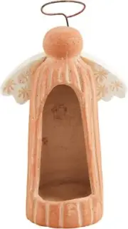 Mud Pie Terra Angel Votive Holders, Light/Pastel Orange