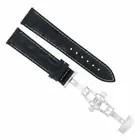 20MM LEATHER WATCH BAND STRAP FOR OMEGA SEAMASTER PLANET OCEAN + CLASP BLACK WS