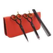 Hairdressing Barber Salon Hair Scissors Set with Hair Comb and Leather Pouch