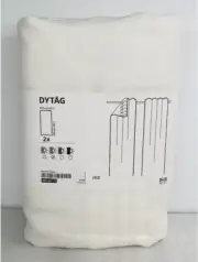 Ikea DYTAG Curtains Light Filtering 57x98 " 1 pair, white 004.667.15 - NEW