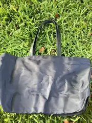 Saks Fifth Avenue Navy Blue Tote With Zipper