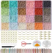 Beading Kits, Pony Bead Beading Kits, 24 Colors Bracelet Making Kit, 7200PCS Gla