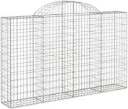 Arched Gabion Basket 200x30x120/140 cm Galvanised Iron - Durable Garden Planter for Outdoor Landscaping, Decorative Plant Pot for Patio, Yard & Backyard
