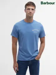 Barbour® Force Blue 100% Cotton Preppy T-Shirt (AC3430) | $73