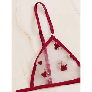 Transparent mesh suspender underwear set透明網紗吊帶內衣套裝