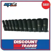 SP Tools Socket Rail Impact 1/2” Drive Deep 6 Point 11 Piece Metric - SP20360