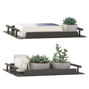 Bathroom Vanity Tray, 2 Pack of Kitchen Countertop Storage Shelf Coffee 1-Tier