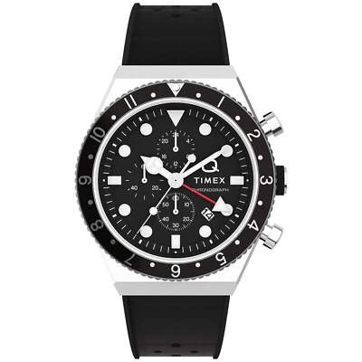 Timex Q GMT Chronograph 40mm Black Watch - Brand New