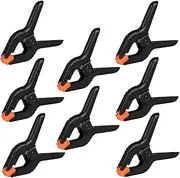 12 Pack Spring Clamps, 3.5inch Plastic Clips, Small Backdrop Clips, Clamps Heavy Duty, Spring Clips for Crafts, Backdrop Stand, Woodworking, Photography Studios (Black)