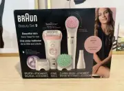 Braun Silk-épil 9 Epilator 5378 + FaceSpa Brush 5365 Wet/Dry Use Beauty Set
