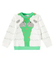 [Stella McCartney Kids] Stella McCartney Kids Printed cotton jersey sweatshirt Y 4 green