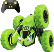 Remote Control Car Stunt RC Cars, 90 Min Playtime, 2.4Ghz Double Side 360° Green