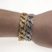 Mens Diamond Cuban Link Bracelet 7in 8in
