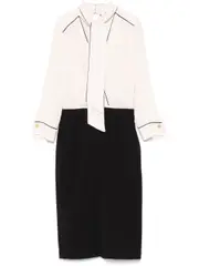 [Elisabetta Franchi] georgette crepe midi dress 42 Neutrals