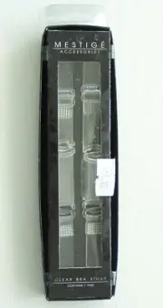 MESTIGE DISCRETE CLEAR BRA STRAPS PAIR ADJUSTABLE IN LENGTH HIDDEN SET