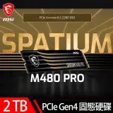 在飛比找遠傳friDay購物精選優惠-微星MSI SPATIUM M480 PRO 2TB PCI