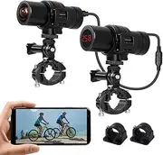 VSYSTO 2K 30FPS Mini WiFi Bike Action Cam and Helmet Camera with 6H Long-Life Battery Module Built-in Temp Detection & Tail Light, SONY Starvis and IPX7 Waterproof Camcorder for Bicycle Motorcycle