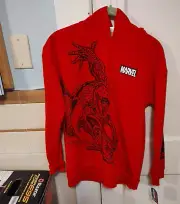 NEW Marvel Spiderman Red Pullover Hoodie Size 14 NWT