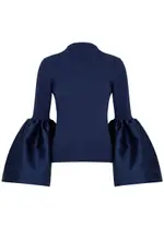 Marques' Almeida Taffeta and Stretch-cotton top - Navy - M (UK12 / M) M (UK12 / M)