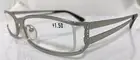 Silver Metal Reading Glasses with Small Rhinestones, +1.50 Lens Strength