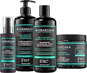 Kerargan - Shampoo, Conditioner, Mask and Serum Kit with Coconut and Argan Oil to Nourish Your Hair and Make Smoothing Easier - Dry Hair - No Sulphate, Parabens, Silicone - 500ml