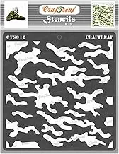 CrafTreat Camouflage Stencils for Painting on Canvas, Wall Art, Home Decor, Furniture and Scrapbooking - Camouflage Stencils - 6"X6" - Reusable Texture Stencil Template for Wall Decor & Spray Painting