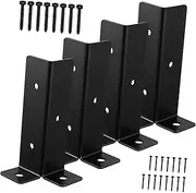 4pcs Pergola Bracket Kit Fence Post Support Brackets for Easy Installation Stabilize Deck and Porch Railings Versatile Post Repair