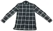 International Concepts Button Down Shirt Shacket Mens size XS Black Plaid New