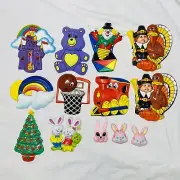 13 Pc Lot Bakery Crafts Pop Tops Cake Decor Toppers Train Bear Castle Christmas