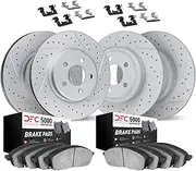 Dynamic Friction Company Front and Rear Brakes and Rotors| Hardware Included| Front and Rear 5000 Advanced Brake Pads and Rotors Kit| Fits 1999-2010 Volkswagen Beetle