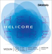 D'Addario Helicore Violin String Set, 3/4 Scale, Medium Tension