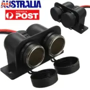 Waterproof DC 12V Dual 2 Socket Car Boat Cigarettes Lighter Power Adapter Outlet