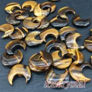 100pc Natural tiger's eye Moon Pendant Carved Quartz Crystal Skull Reiki Healing