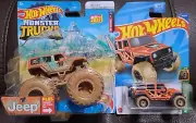 2022 Hot Wheels Jeep Monster Trucks & Hot Wheels Treasure Hunt Jeep Wrangler.