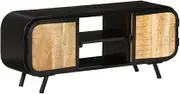 TV Stand Entertainment Center Table, Rough Mango Wood Media Console for Living Room, Bedroom Storage & Shelves Furniture, 110x30x45 cm