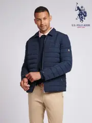 U.S. Polo Assn. Mens Lightweight Quilted Collared Jacket (AD5194) | $300