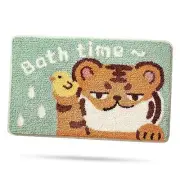 Cute Tiger Bath Rug 16x24, Non-Slip Soft Microfiber Bath Mat for Bathroom,