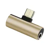 3PC 2 IN 1 Type C to 3.5mm Earphone Audio Adapter Type-C Charging Converter Gold