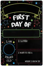 First Day Last Day of School Double Sided Sign (Dry Erase Board for Liquid Chalk